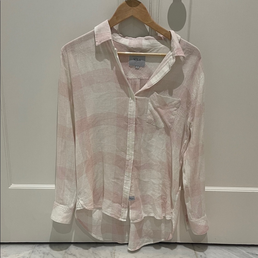 Rails Light Pink and White Checkered Shirt